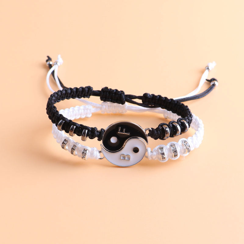 Simple Style Unisex Alloy Rope Bracelets - Yin Yang Design