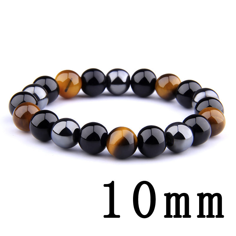 Gradient Color Agate and Tiger Eye Stone Beaded Bracelet