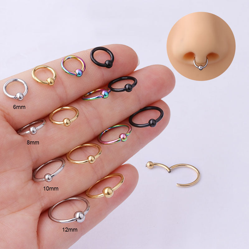2mm Coil Fashion Stainless Steel Seamless Nose and Ear Ring Piercing Jewelry