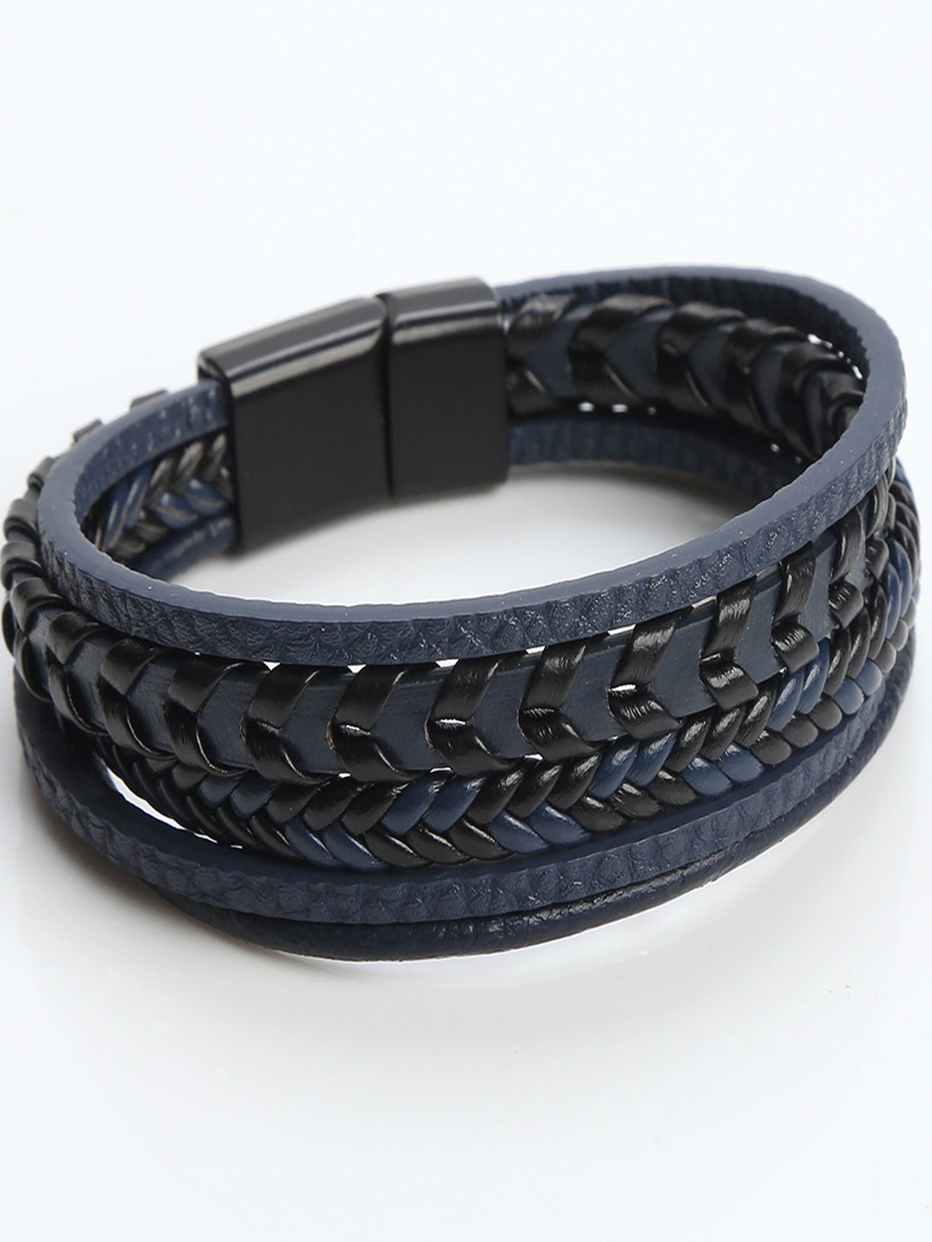 Hip-Hop Titanium Steel Braided Leather Men's Bracelet