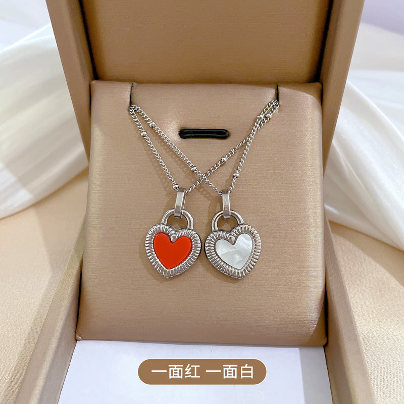 Heart Shape Titanium Steel Shell Pendant Necklace - Minimalist Design