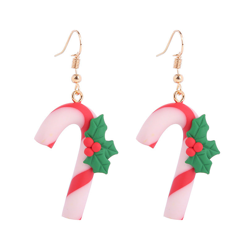 Fashion Christmas Tree Snowman Polymer Clay Women's Drop Earrings