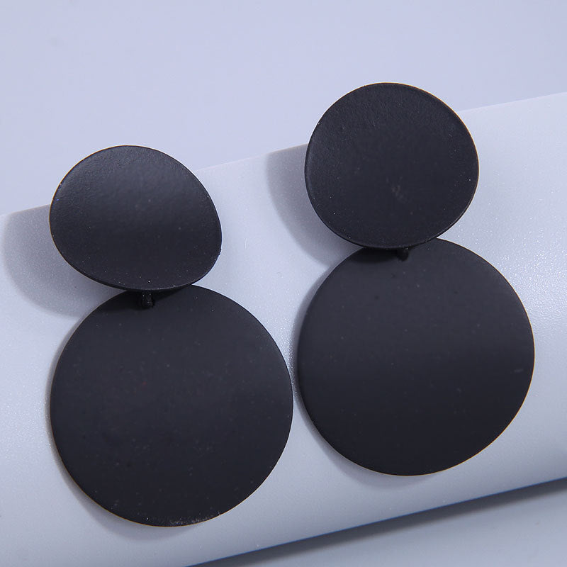 Fashion Round Alloy & Acrylic Candy Color Drop Earrings