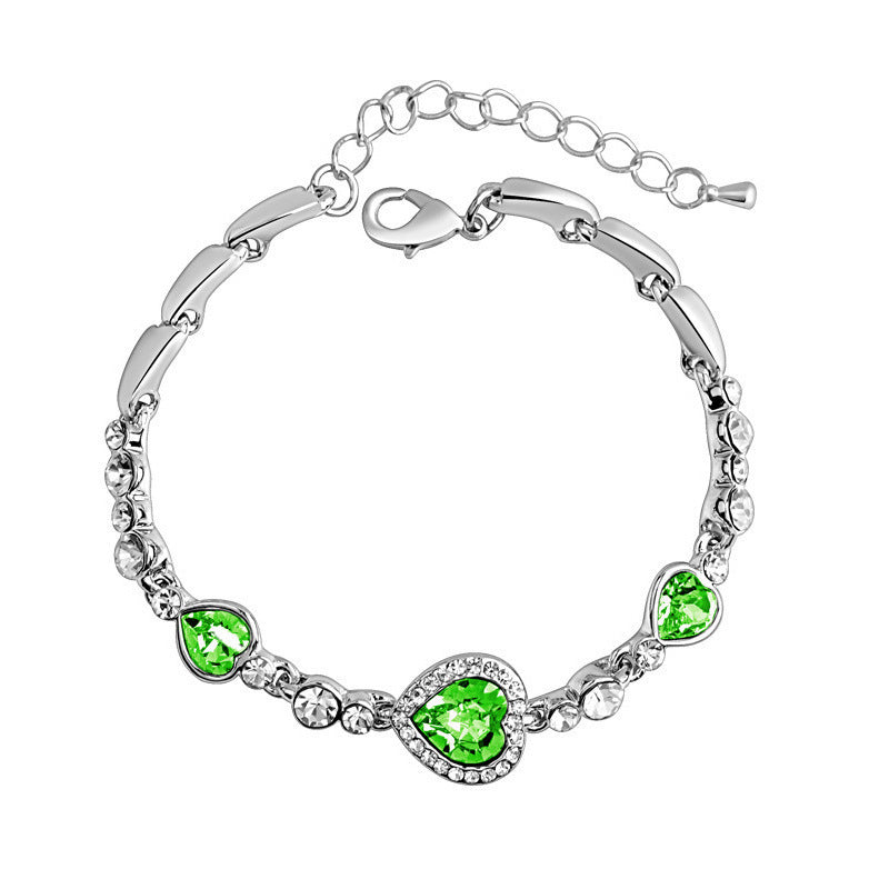 Fashion Heart Shape Crystal Gemstone Bracelet