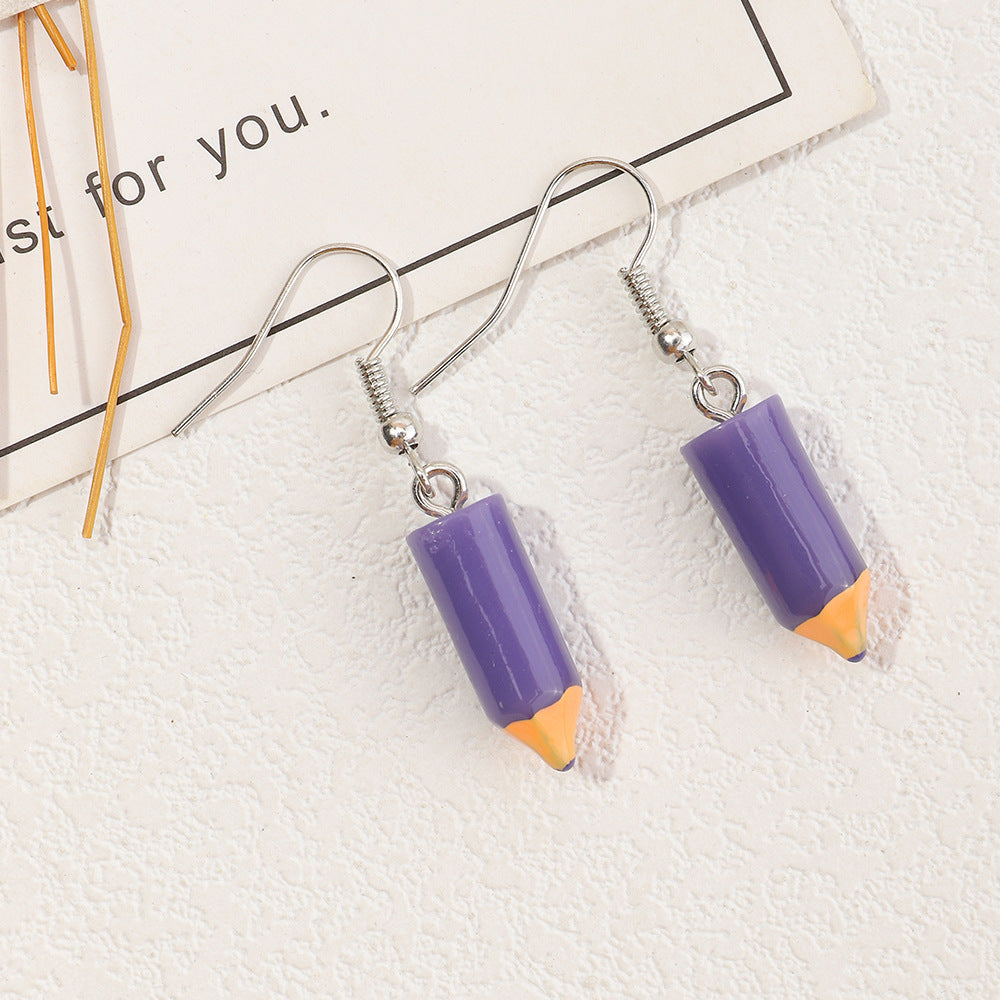 Fashion Cute Quirky Pencil Earrings for Women