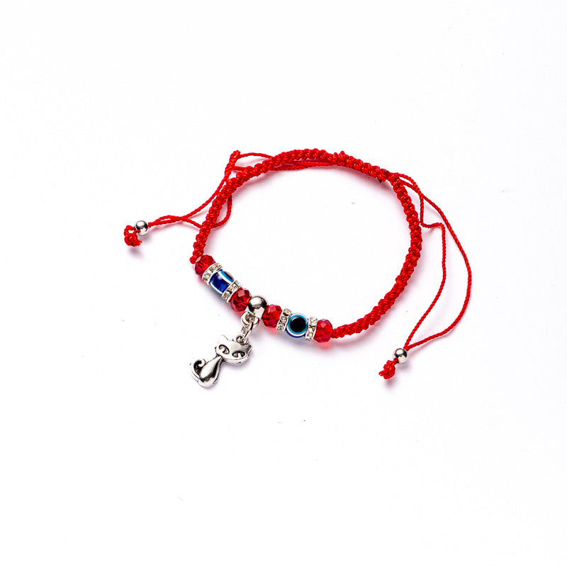 Ethnic Evil Eye Palm Cotton Thread Braided Unisex Bracelet