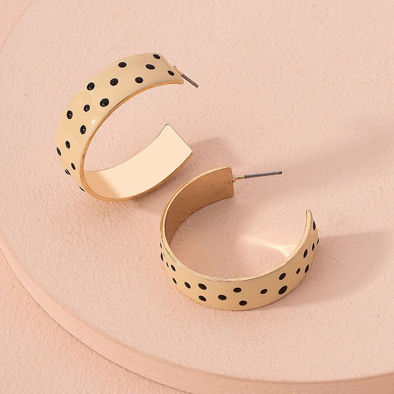 New Fashion Geometric Turquoise Metal Hoop Earrings