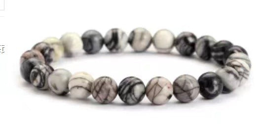 Retro Geometric Natural Stone and Turquoise Beaded Bracelet Set