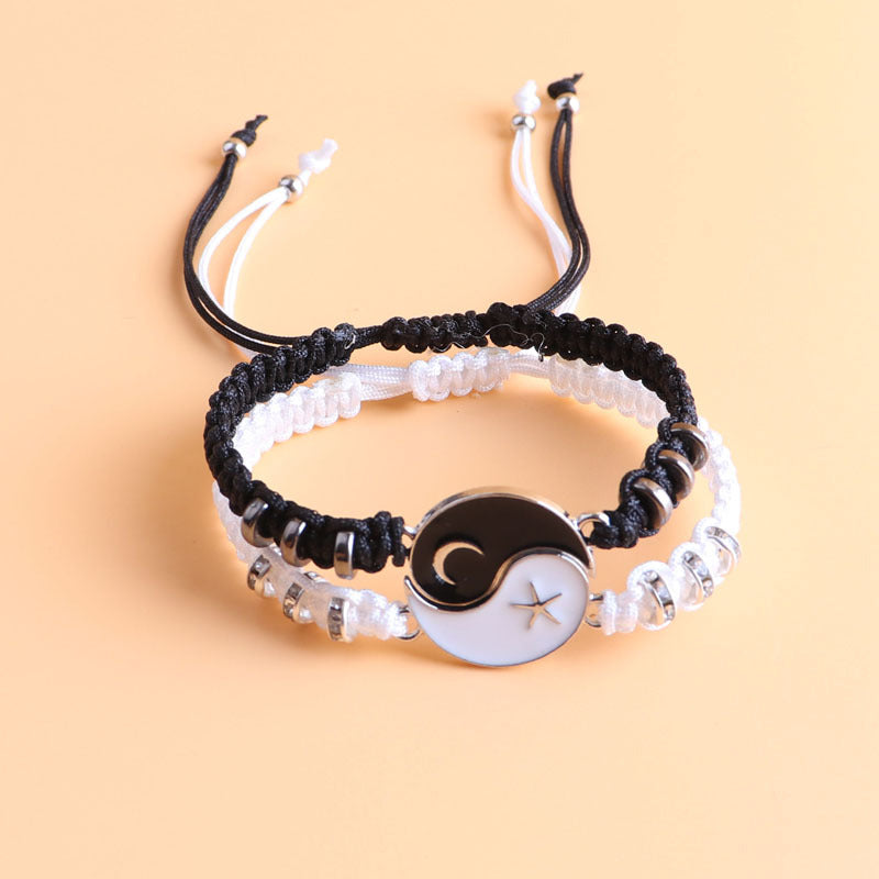 Simple Style Unisex Alloy Rope Bracelets - Yin Yang Design