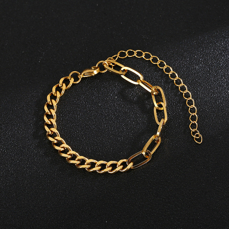 European American Fashion Cross Stainless Steel Chain Bracelet for Men and Women Jewelry