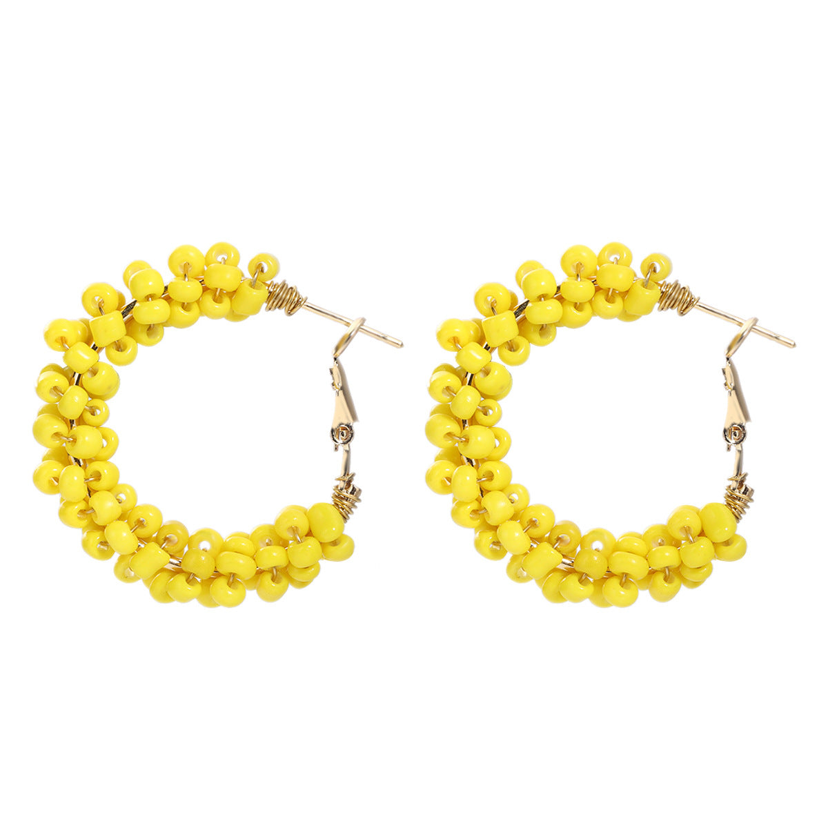 Fashion Bohemian Colorful Beaded Hoop Earrings