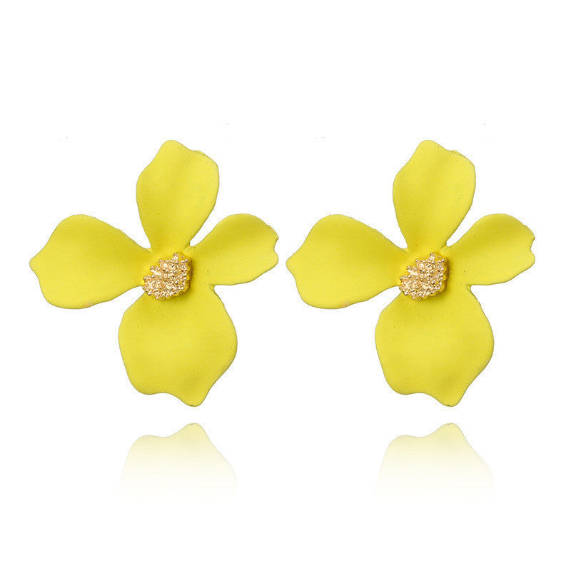 Sweet Floral Acrylic Multi-layer Petal Earrings for Women