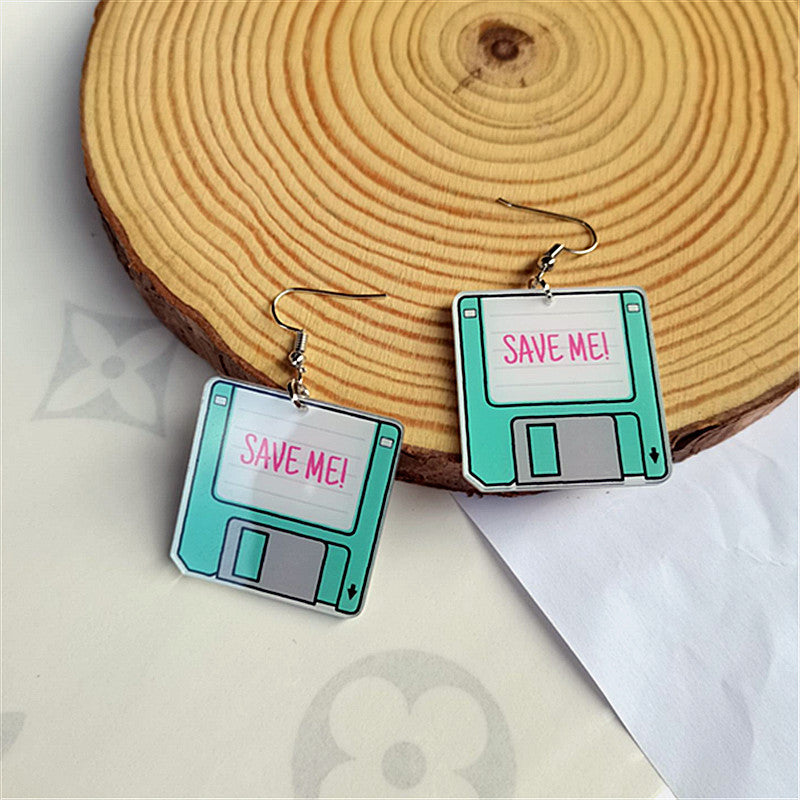 Retro Arcade Acrylic Drop Earrings for Women