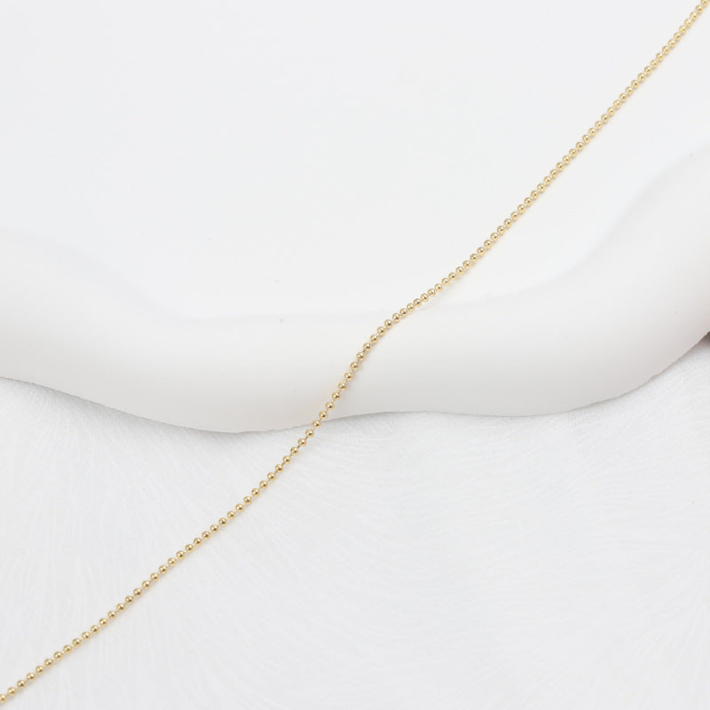 Simple Solid Titanium Steel Gold Inlaid Necklace with 18k Stainless Steel Cross and Box Chain, 45cm Lobster Clasp