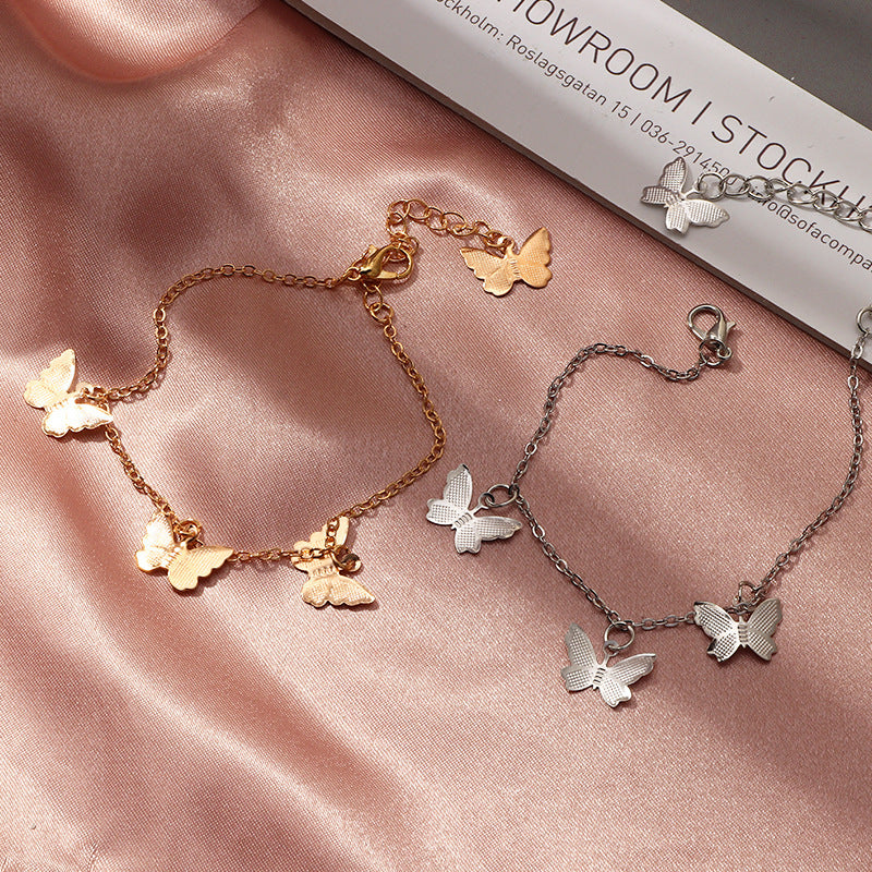 Fashion Jewelry Single Layer Butterfly Pendant Bracelet