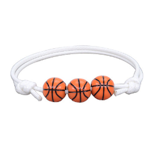 Acrylic Sports Bracelet - Basketball, Football, Baseball, Tennis Unisex Handmade Cord Design
