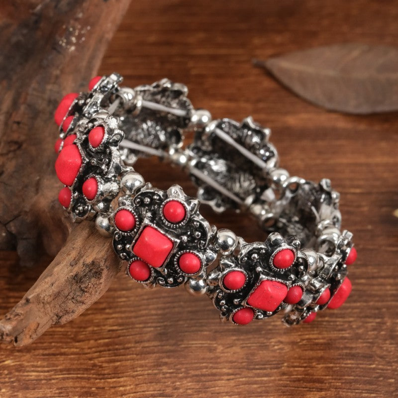Bohemian Geometric Alloy Turquoise Women's Bangle Bracelet