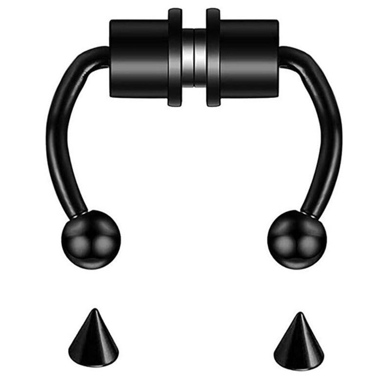 Pastoral Geometric Magnetic Stainless Steel Clip-On Nose Ring