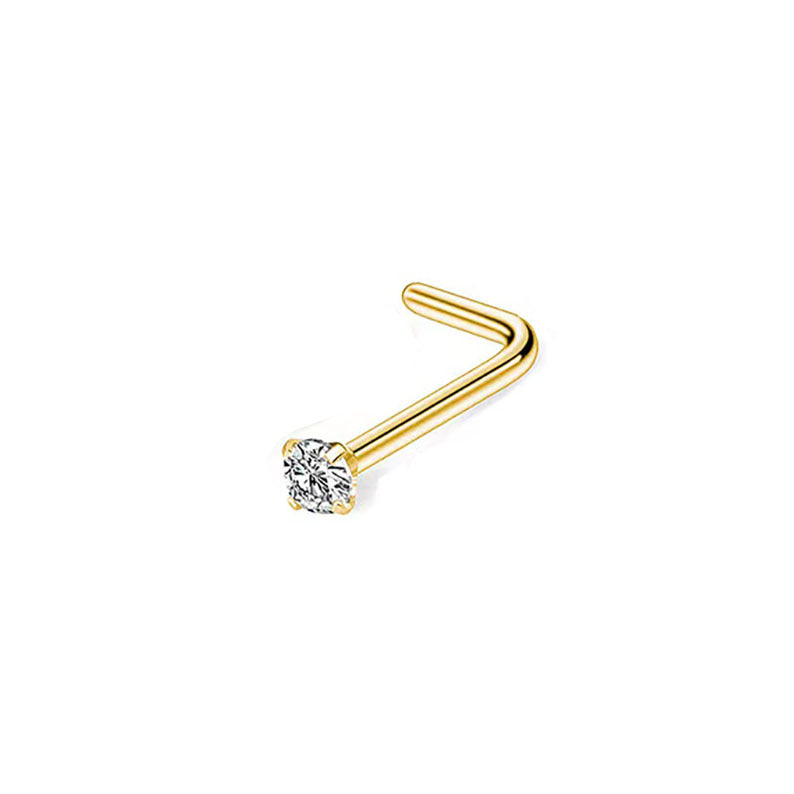 Simple Style Stainless Steel Zircon Inlay Nose Stud Piercing Jewelry