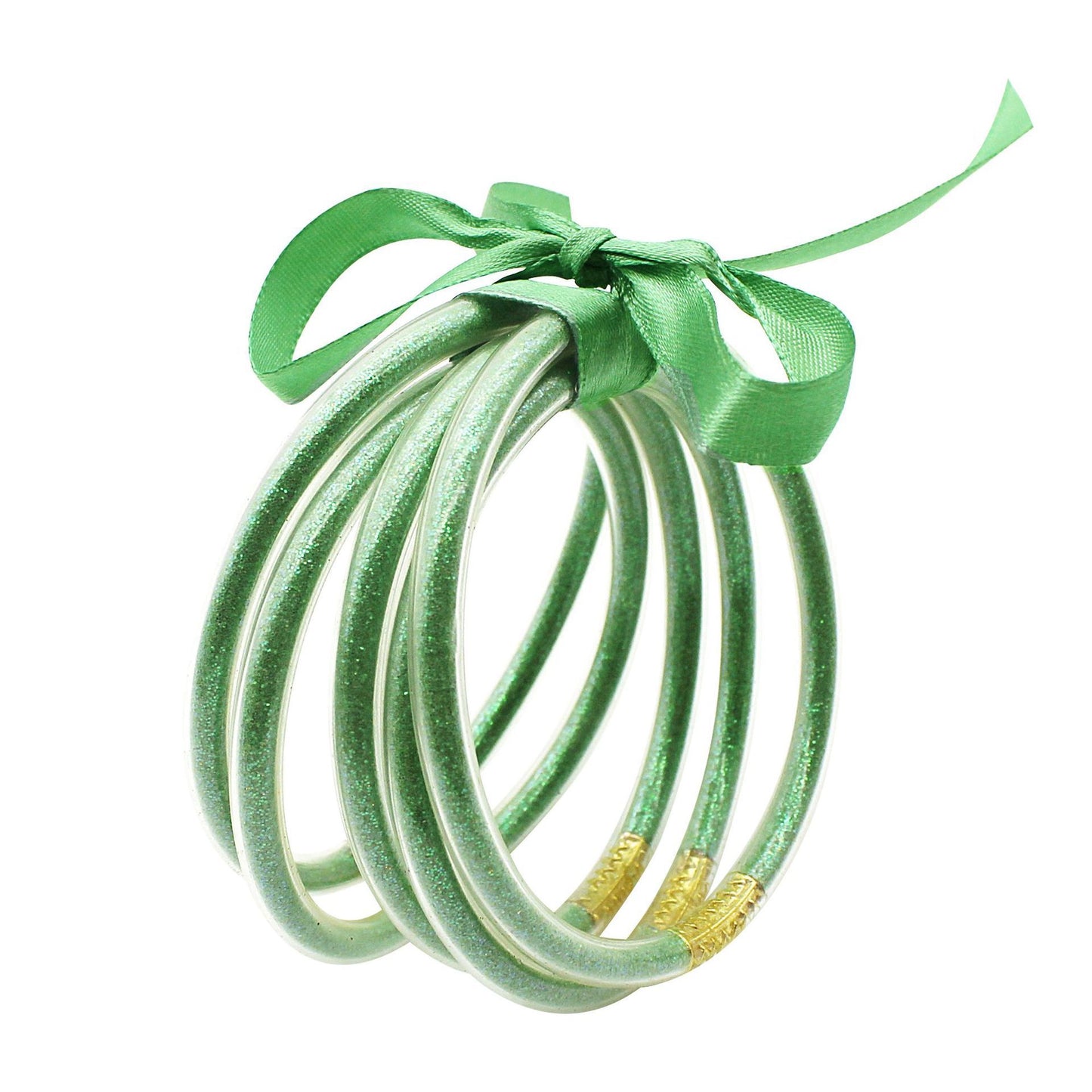 Fashion Multi-Layer Silicone Ribbon Glitter Women's Bangle Bracelet