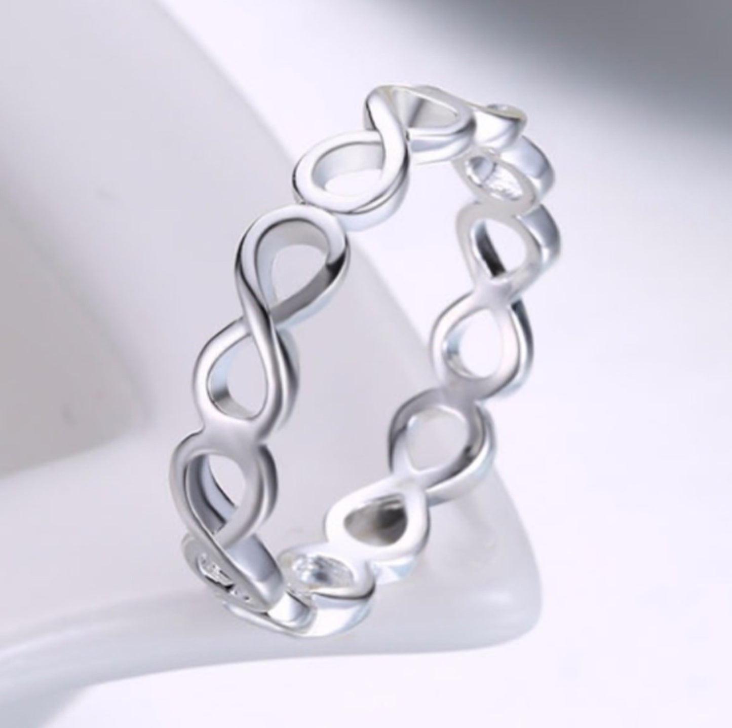 INS Style Infinity Sterling Silver Rose Gold Couple Rings