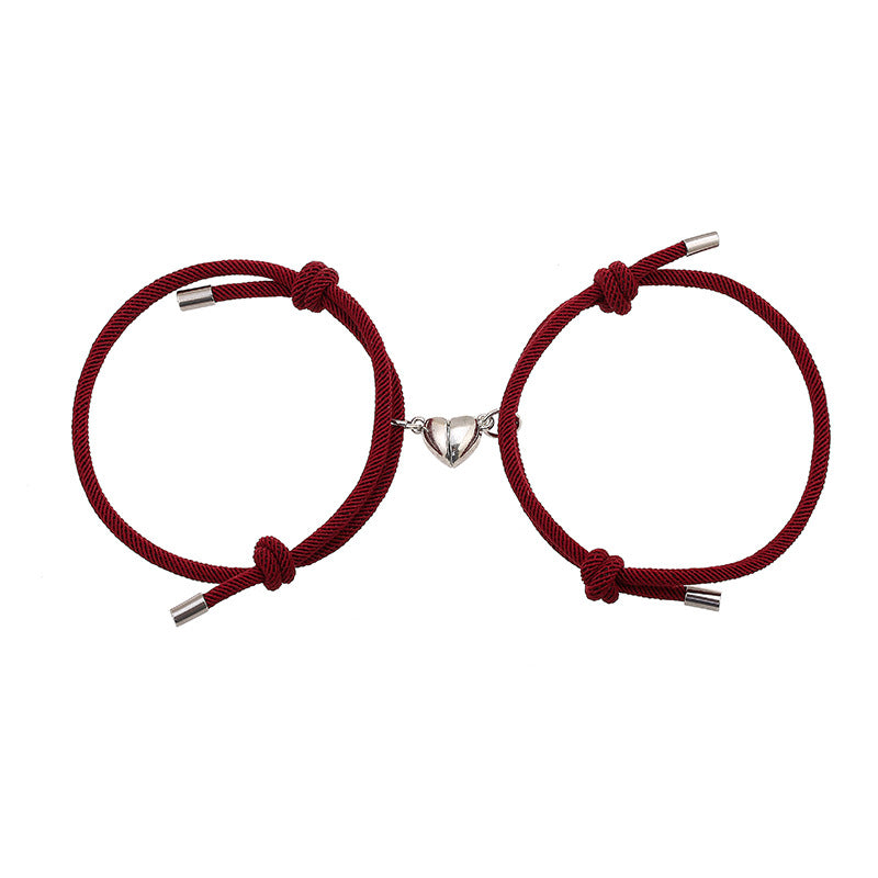 Alloy Heart Magnetic Couple Bracelets Set