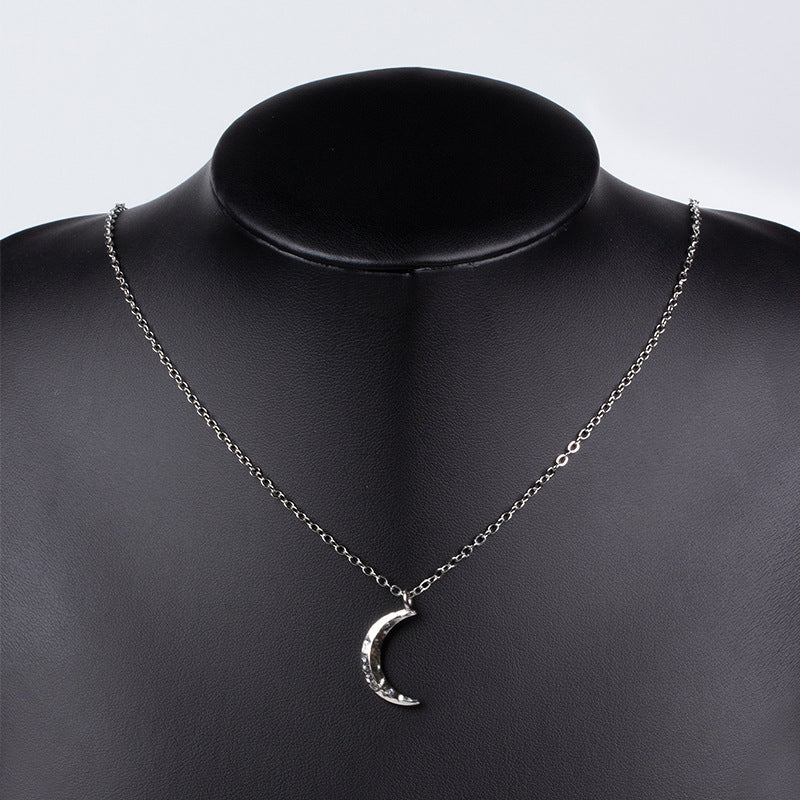 Simple Fashion Double-Layer Alloy Star and Moon Pendant Necklace