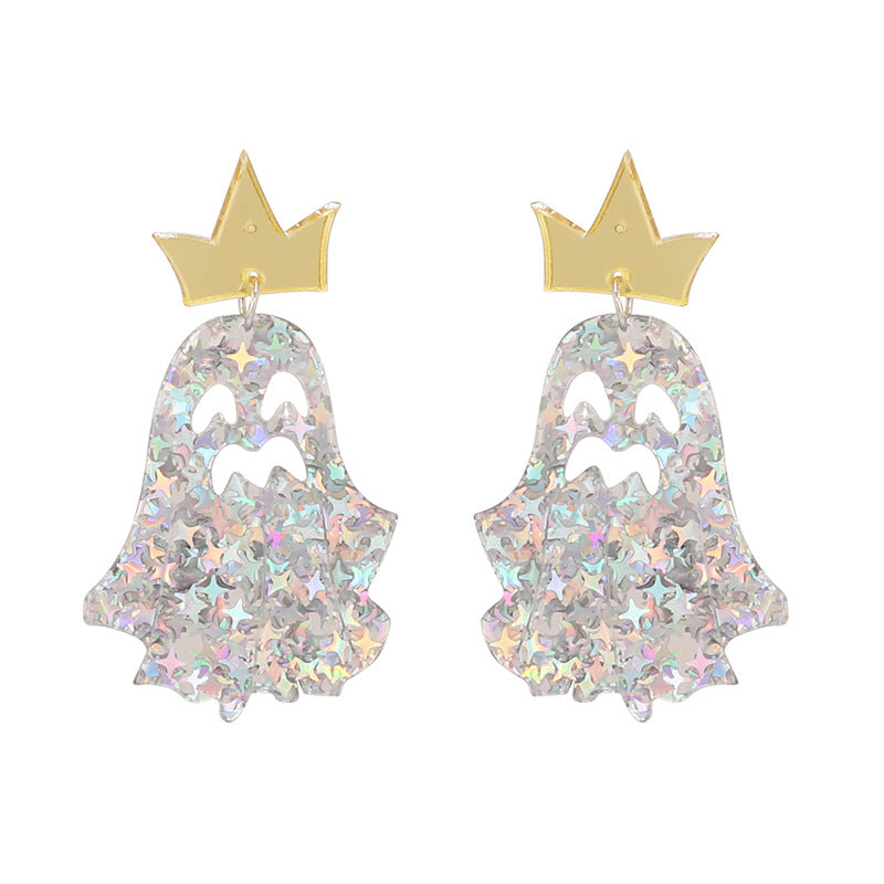 INS Style Skull Alloy Halloween Pumpkin Drop Earrings for Women