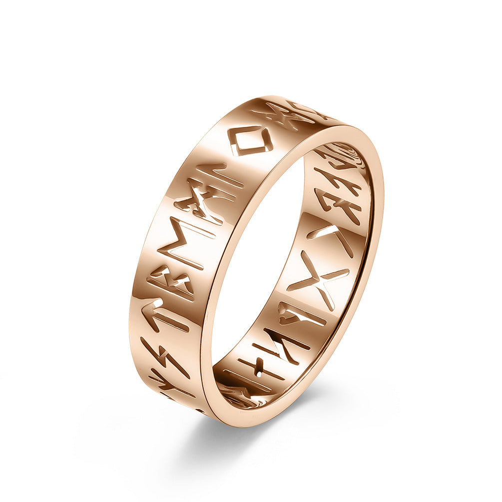 Nordic Rune Stainless Steel Ring for Men and Women