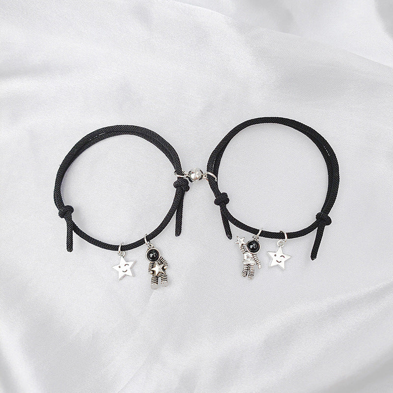 Magnetic Spaceman Couple Bracelet Set - European and American Style