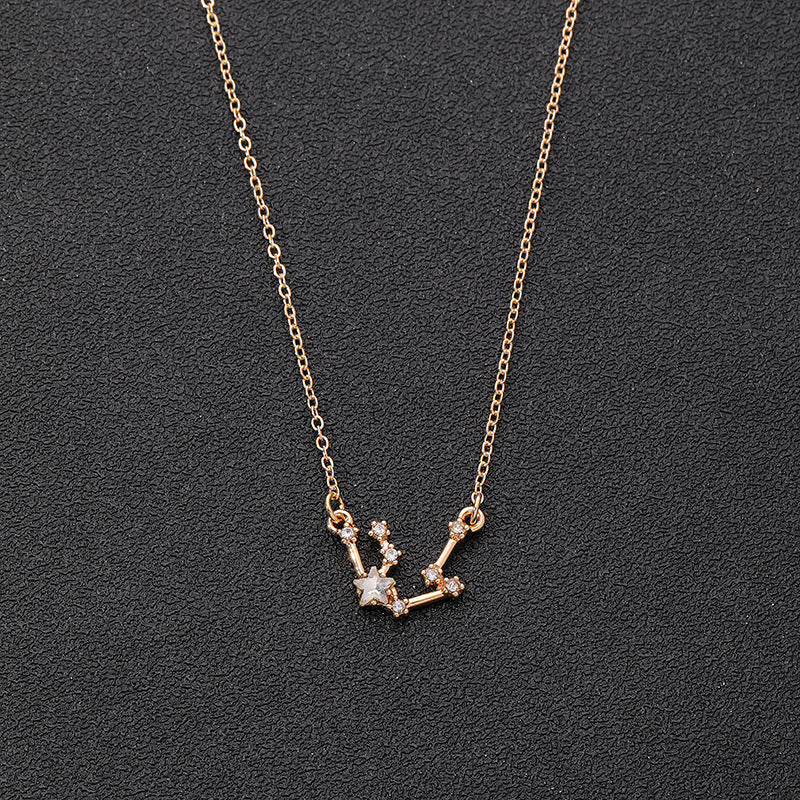 Starry Sky Zodiac Constellation Pendant Necklace