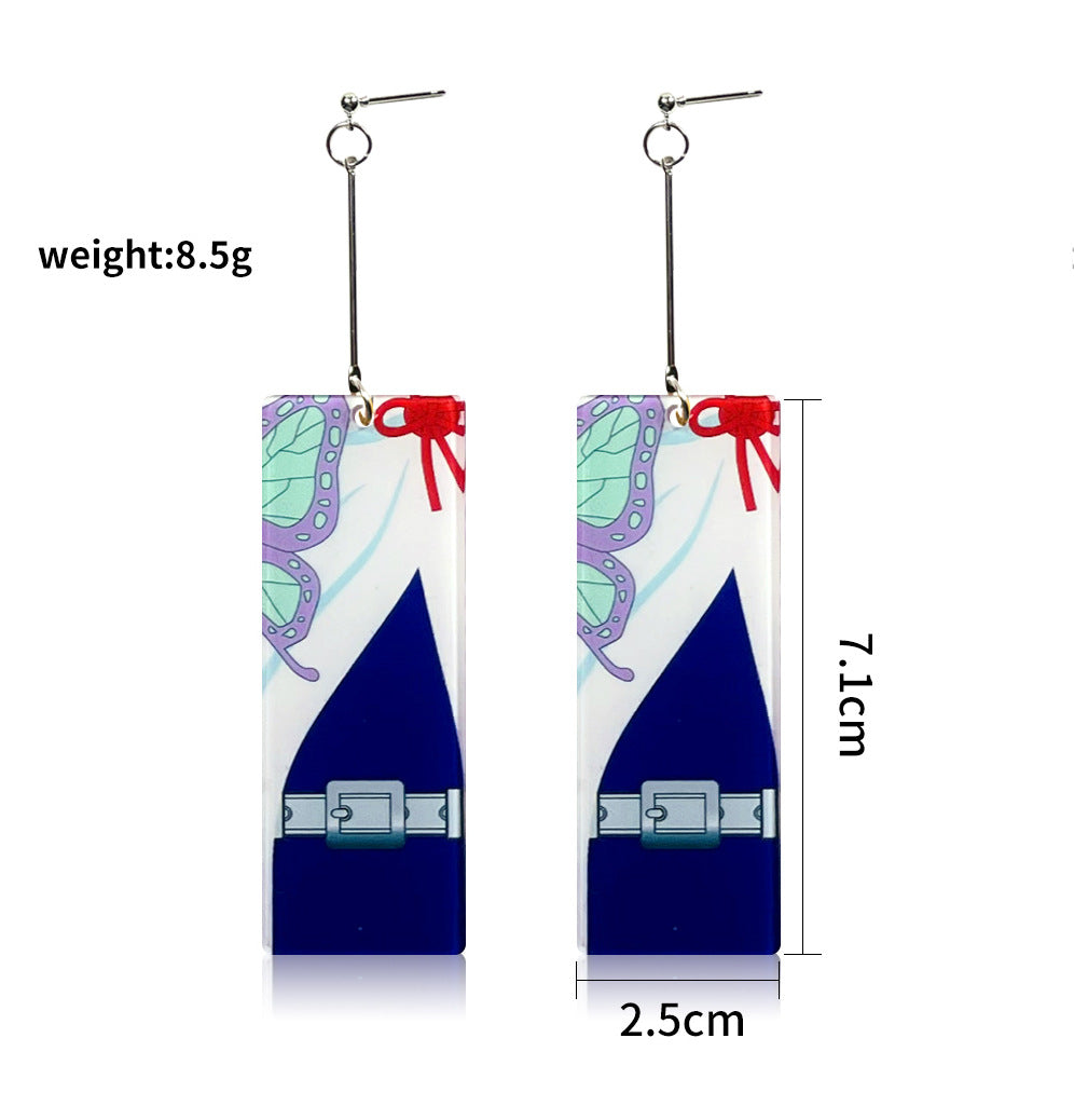 1 Pair Acrylic Rectangle Drop Earrings Inspired by Anime Characters
