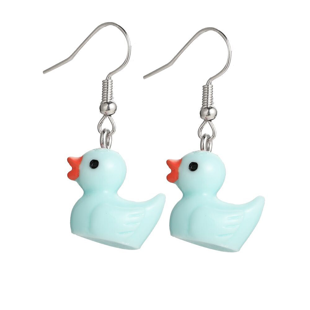 Cute Lemon Yellow Duck Cartoon Earrings