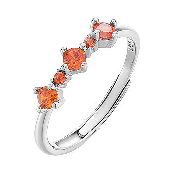 S925 Sterling Silver Colorful Zircon Open Ring for Women