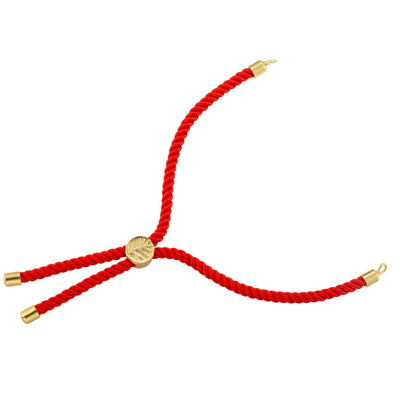 18K Gold Plated Tree of Life Adjustable Rope Bracelet