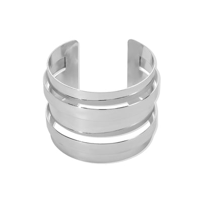 Simple Style Multi-Layered Metal Open Cuff Bracelet for Women