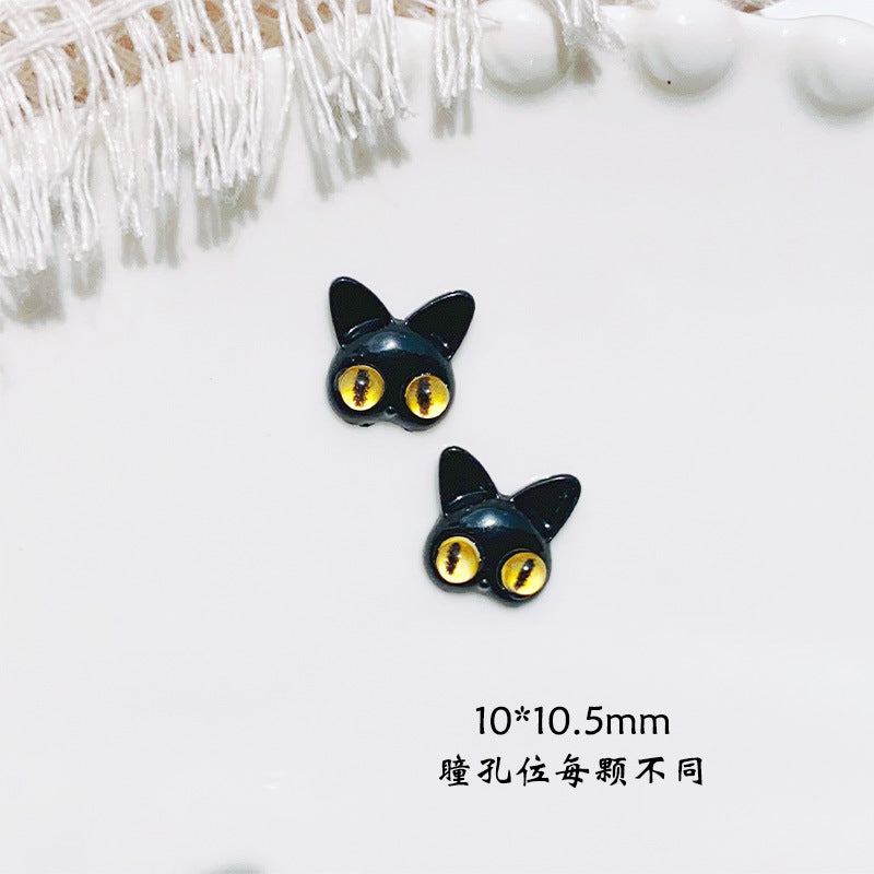 Cartoon Animal Eye Alloy Opal Stud Earrings and Halloween Demon Nail Art Decorations