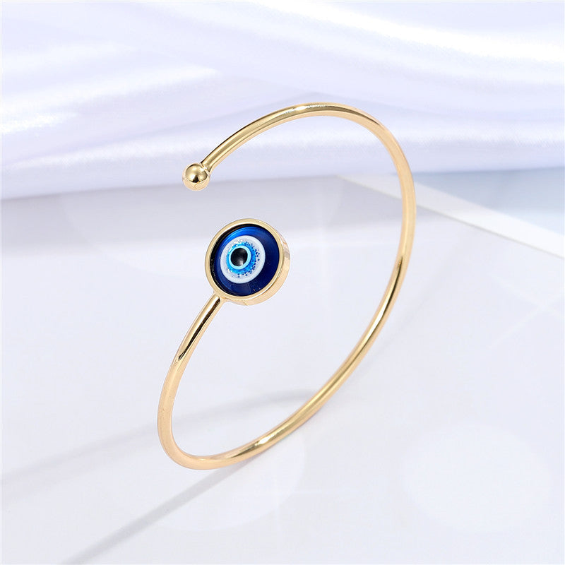 Multicolor Evil Eye Open Bracelet - Fashion Creative Design