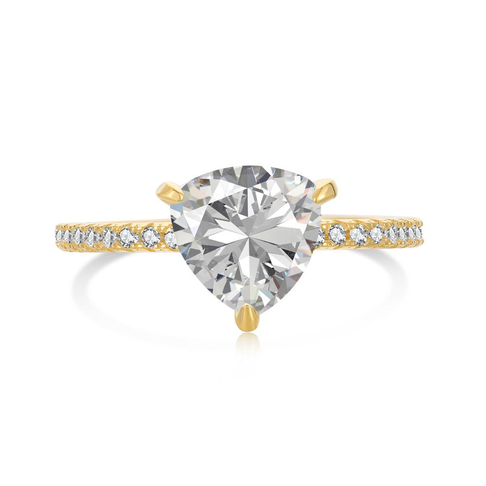 Simple Style S925 Sterling Silver Zircon Triangle Ring