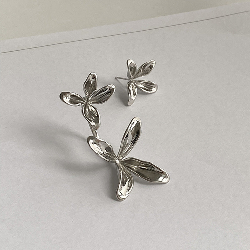 Elegant Heart Flower Zircon Alloy Earrings for Women