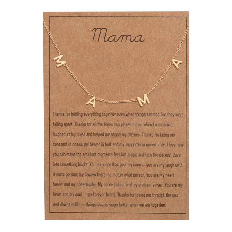 Fashion Letter Stainless Steel Gold Plated Friendship Pendant Necklace