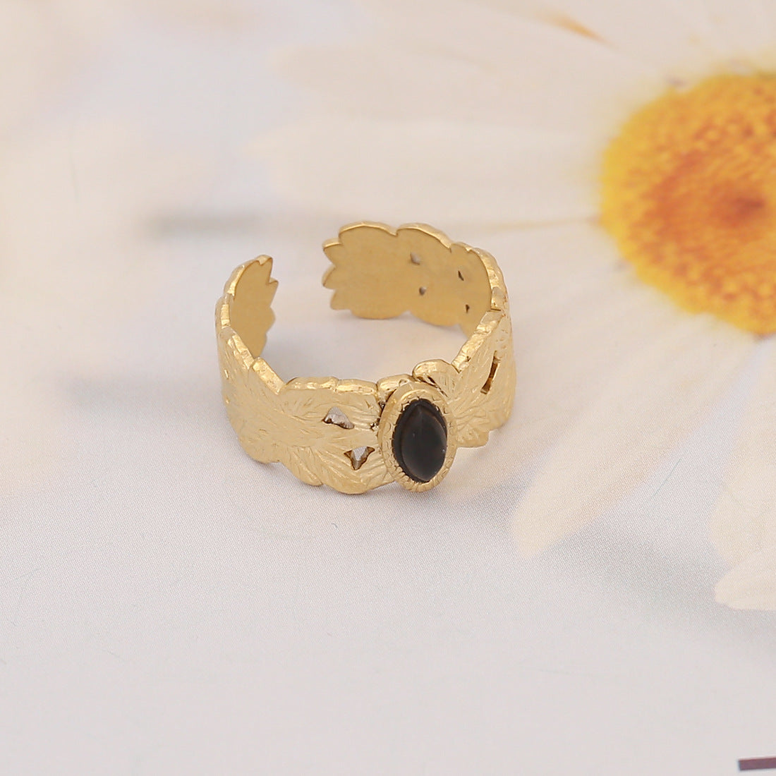 Geometric Snake Design Stainless Steel Open Ring for Women