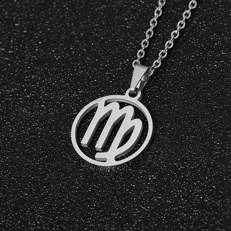 Simple Style Zodiac Stainless Steel Necklace