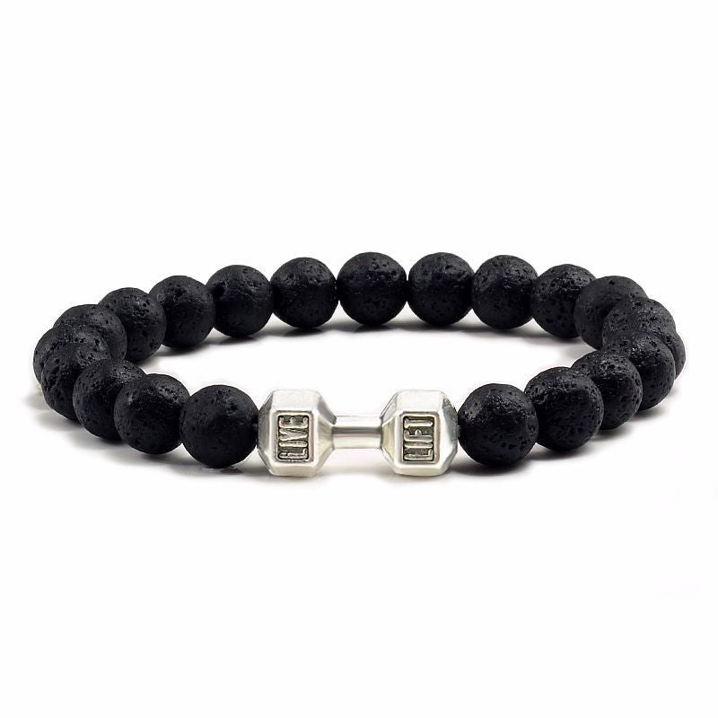 Retro Turquoise Volcanic Rock Beaded Bracelet for Men