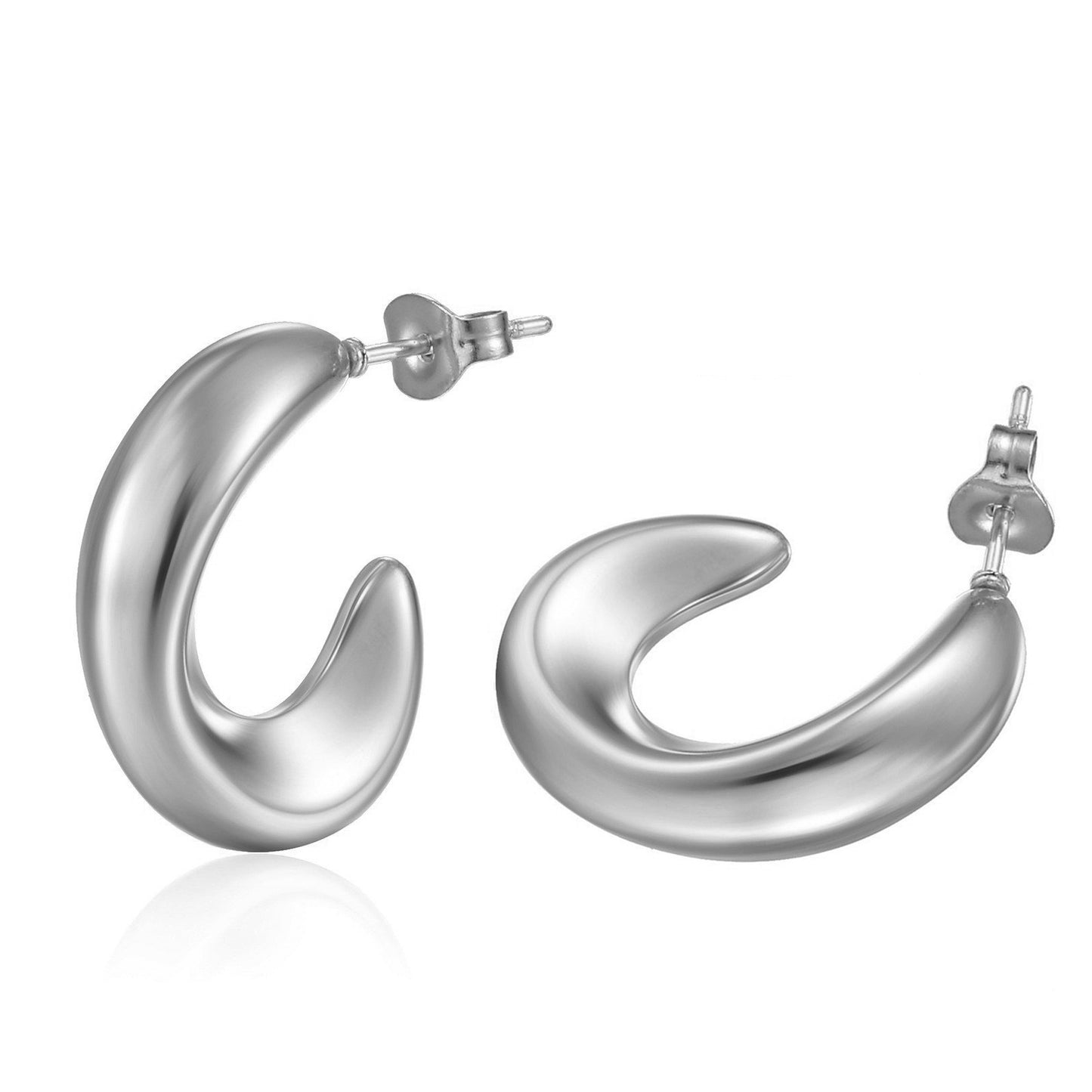 18K Gold Plated Stainless Steel Hoop Earrings