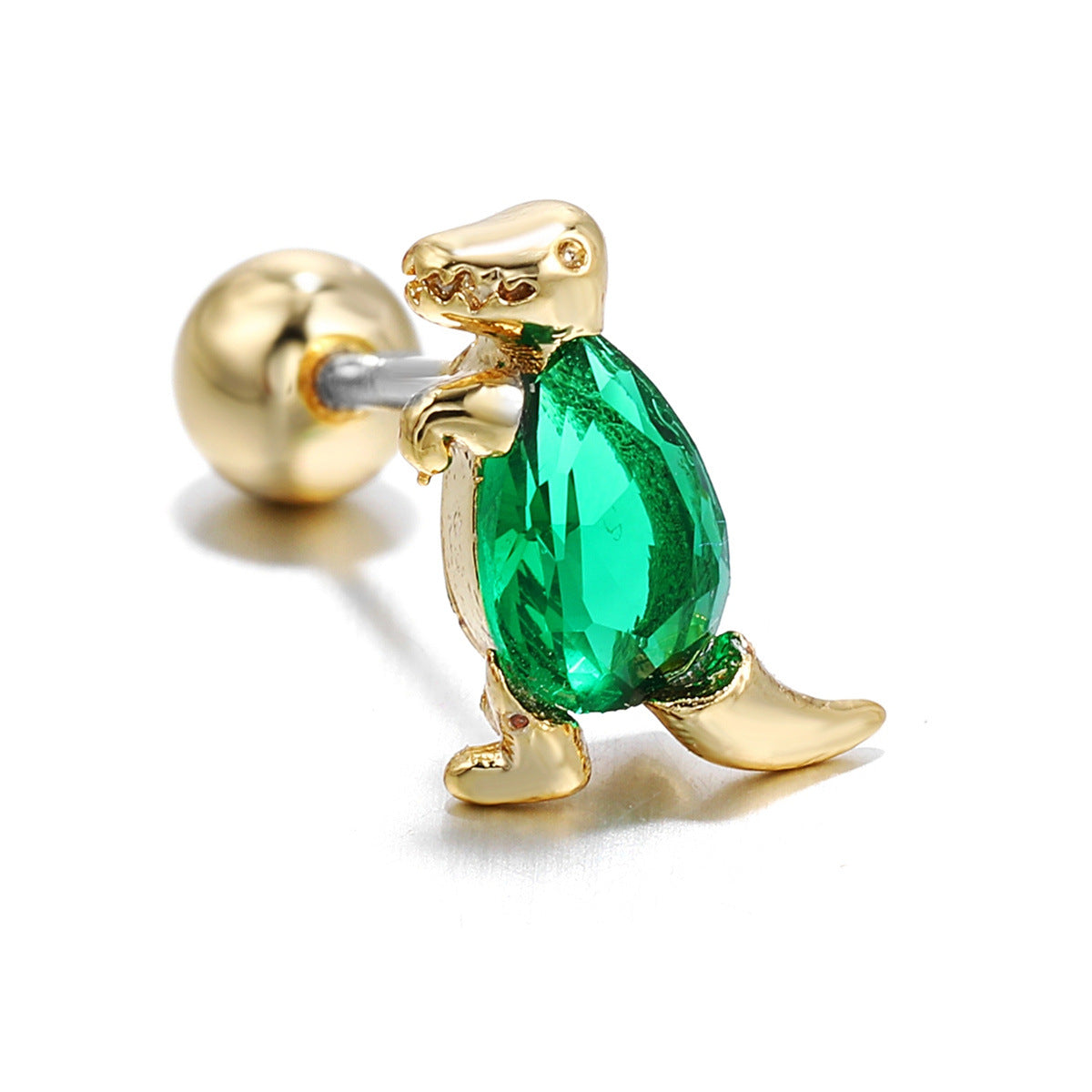 Kolamic 18K Gold Cute Bear Cloud Earrings with Colorful Zircon Studs