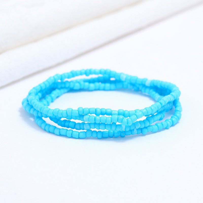 Wholesale Multi-Layer Geometric Seed Bead Plated Waist Chain