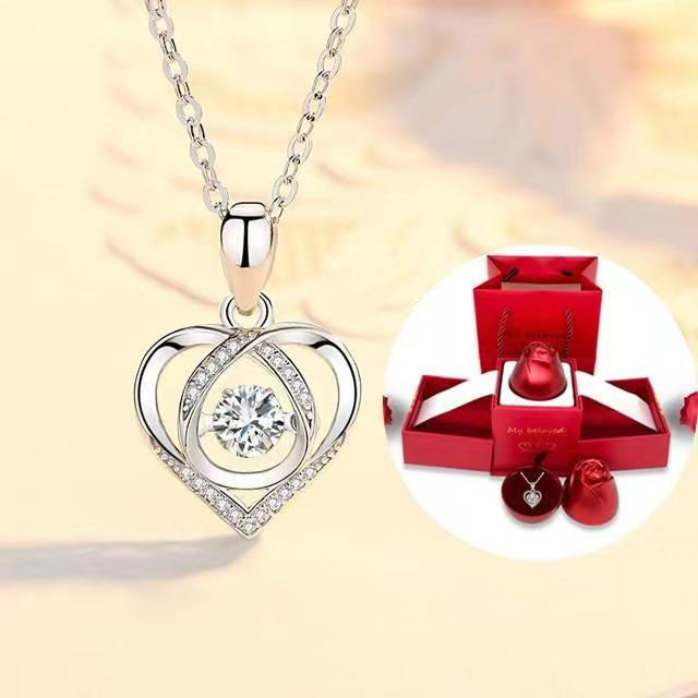 Fashion Heart Shape Zircon Pendant Necklace for Women - Elegant Gift for Her