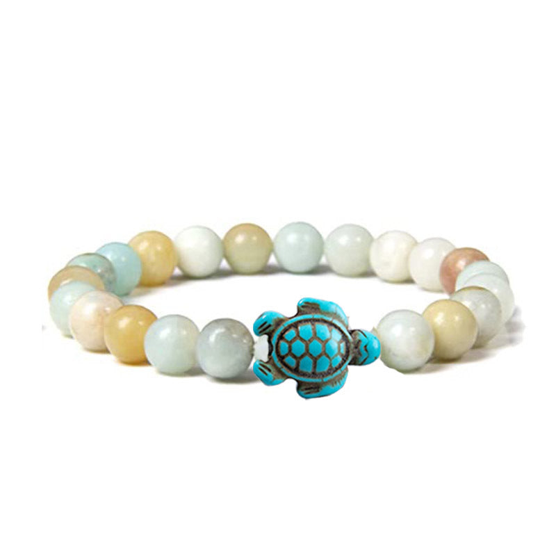Retro Tortoise Turquoise Agate Tiger Eye Unisex Stretch Bracelet