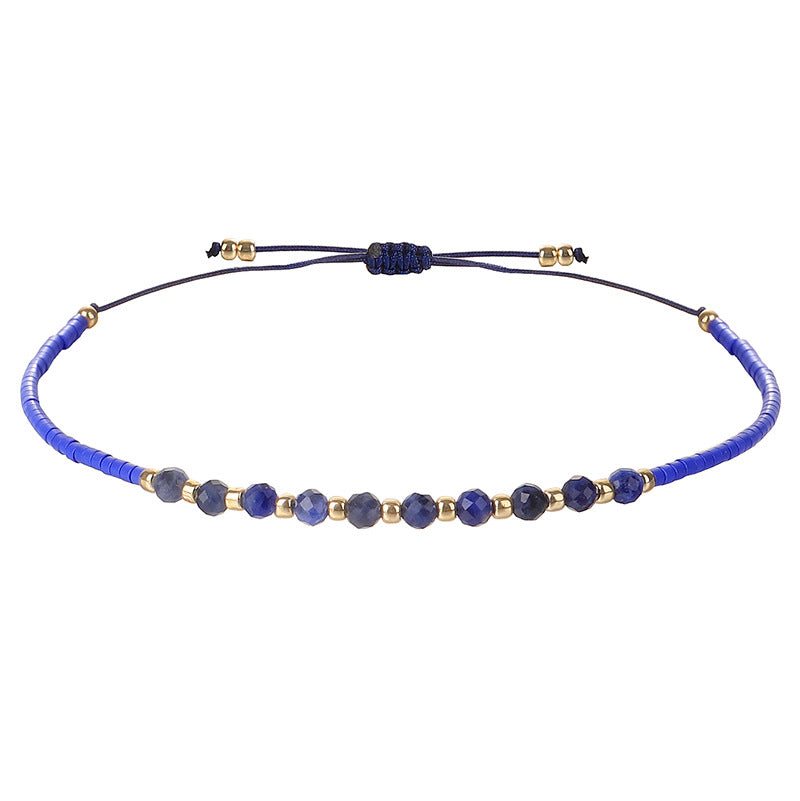Simple Style 2mm Faceted Stone Bead Handmade Bracelet
